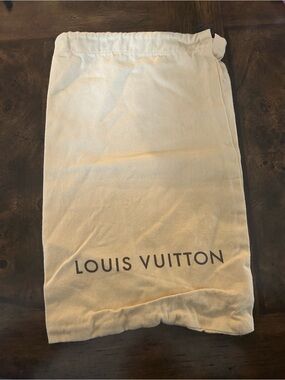 Louis Vuitton Cream Dust Bag with Brown Logo